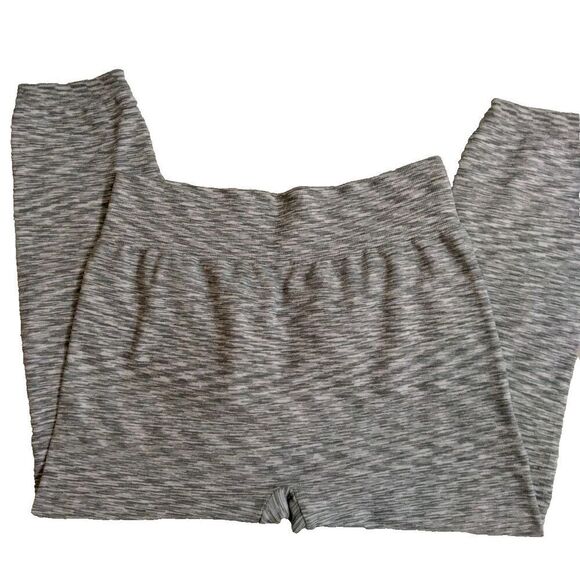 Lot Of 2 Womens Size Large Leggings Athletic Black Gray Pull On Comfort - Picture 6 of 7